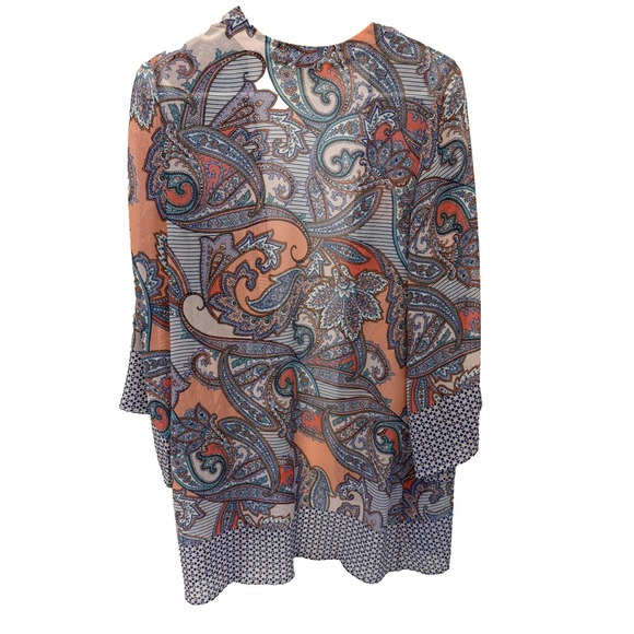 Soft Surroundings Cardigan Set Womens XS Kimono + Tank Petite Blue Paisley - Picture 7 of 7